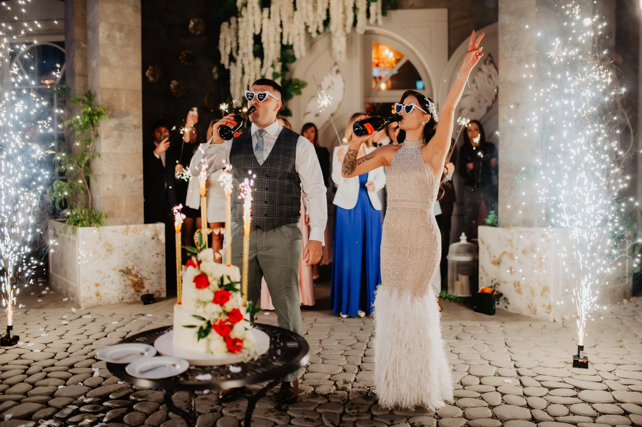 tort-weselny-szampan-aurora-tarnów-nowoczesny-ślub